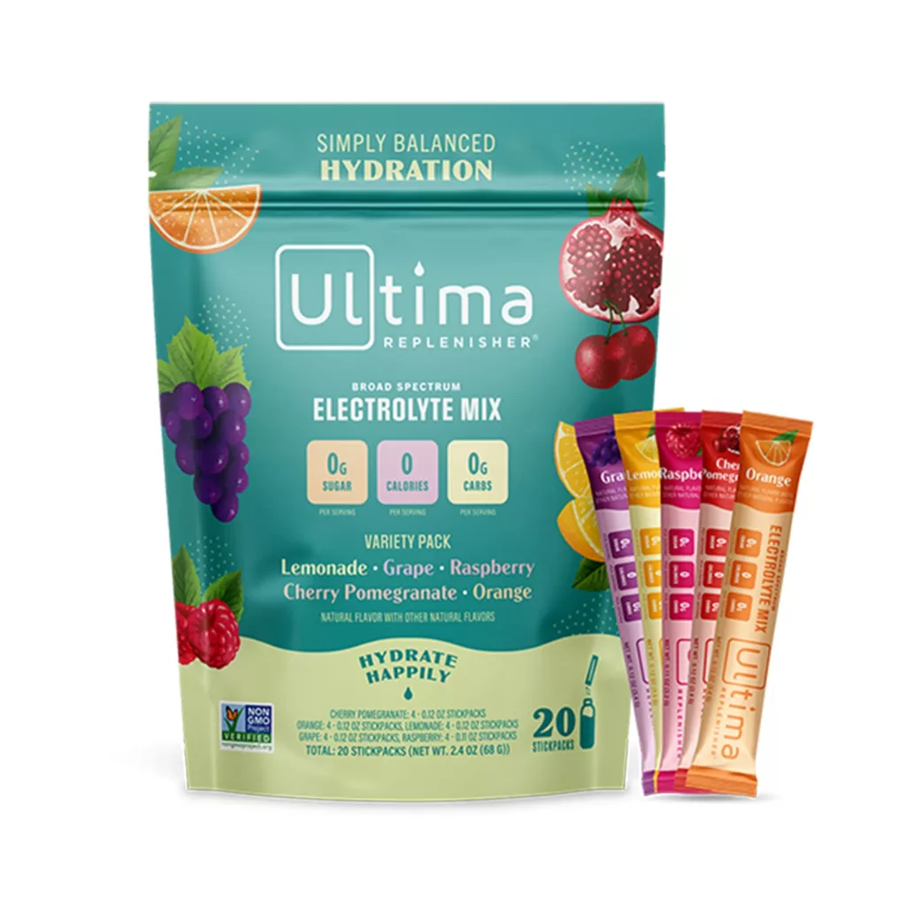 Ultima Replenisher Hydration Electrolyte Packets- 20 Count- Keto  Sugar Free- On the Go Convenience- Feel Replenished, Revitalized- Non-GMO  Vegan Electrolyte Drink Mix- Variety 5 Flavor​