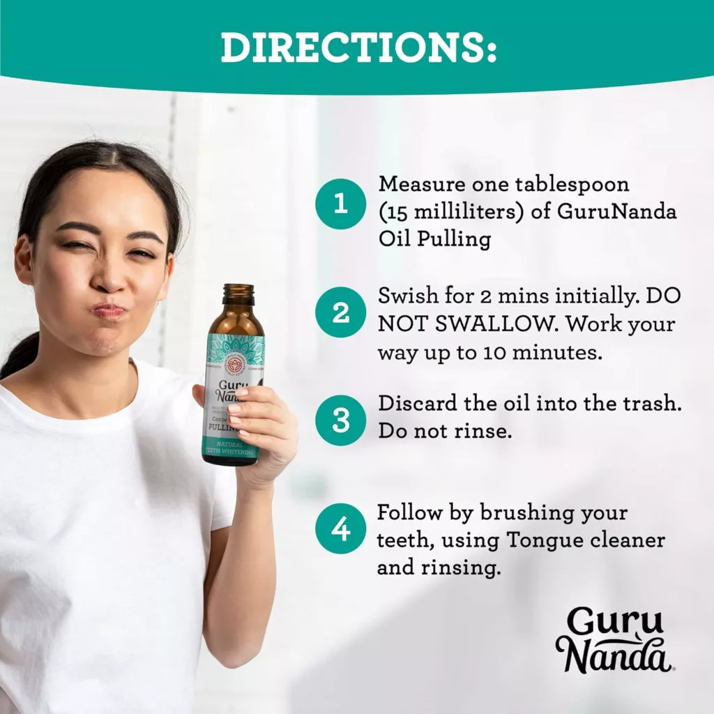 GuruNanda Coconut Oil Pulling with 7 Natural Essential Oils and Vitamin D, E, K2, Alcohol Free Mouthwash (Mickey D), Helps with Fresh Breath, Teeth Whitening, Gum Health (8 Fl. Oz) - 1 Pack