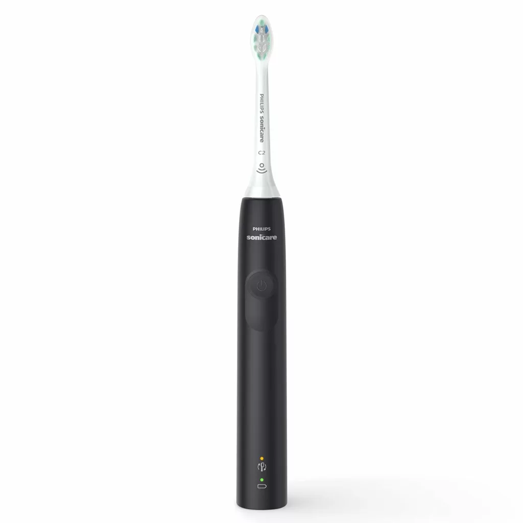 Philips Sonicare 4100 Power Toothbrush, Rechargeable Electric Toothbrush with Pressure Sensor, Black