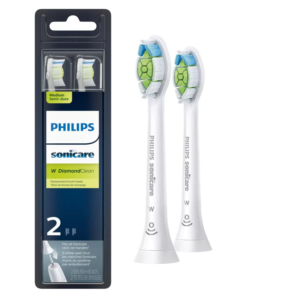 Philips Sonicare Genuine W DiamondClean Replacement Toothbrush Heads, 4 Brush Heads, White, HX6064/65