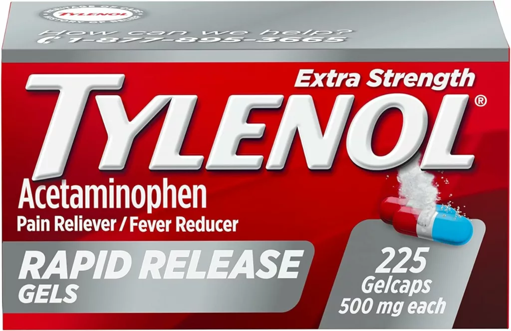 Tylenol Extra Strength Acetaminophen Rapid Release Gels, Pain Reliever  Fever Reducer Medicine, Gelcaps with Laser-Drilled Holes, 500 mg Acetaminophen, 225 ct(Packaging May Vary)