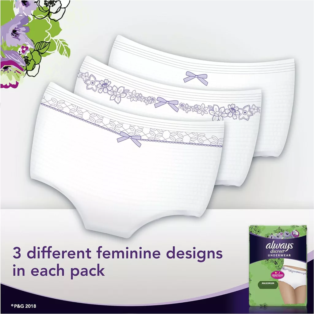 Always Discreet Adult Incontinence  Postpartum Incontinence Underwear for Women, Small/Medium, Maximum Protection, 32 Count (Packaging may vary)