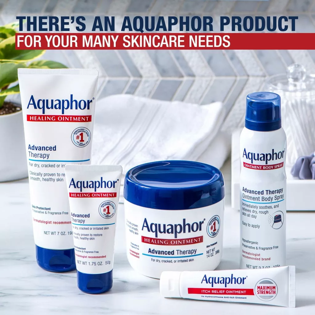 Aquaphor Healing Ointment Advanced Therapy Skin Protectant, Dry Skin Body Moisturizer, 0.35 Oz Tube, 2 Count (Pack of 1)