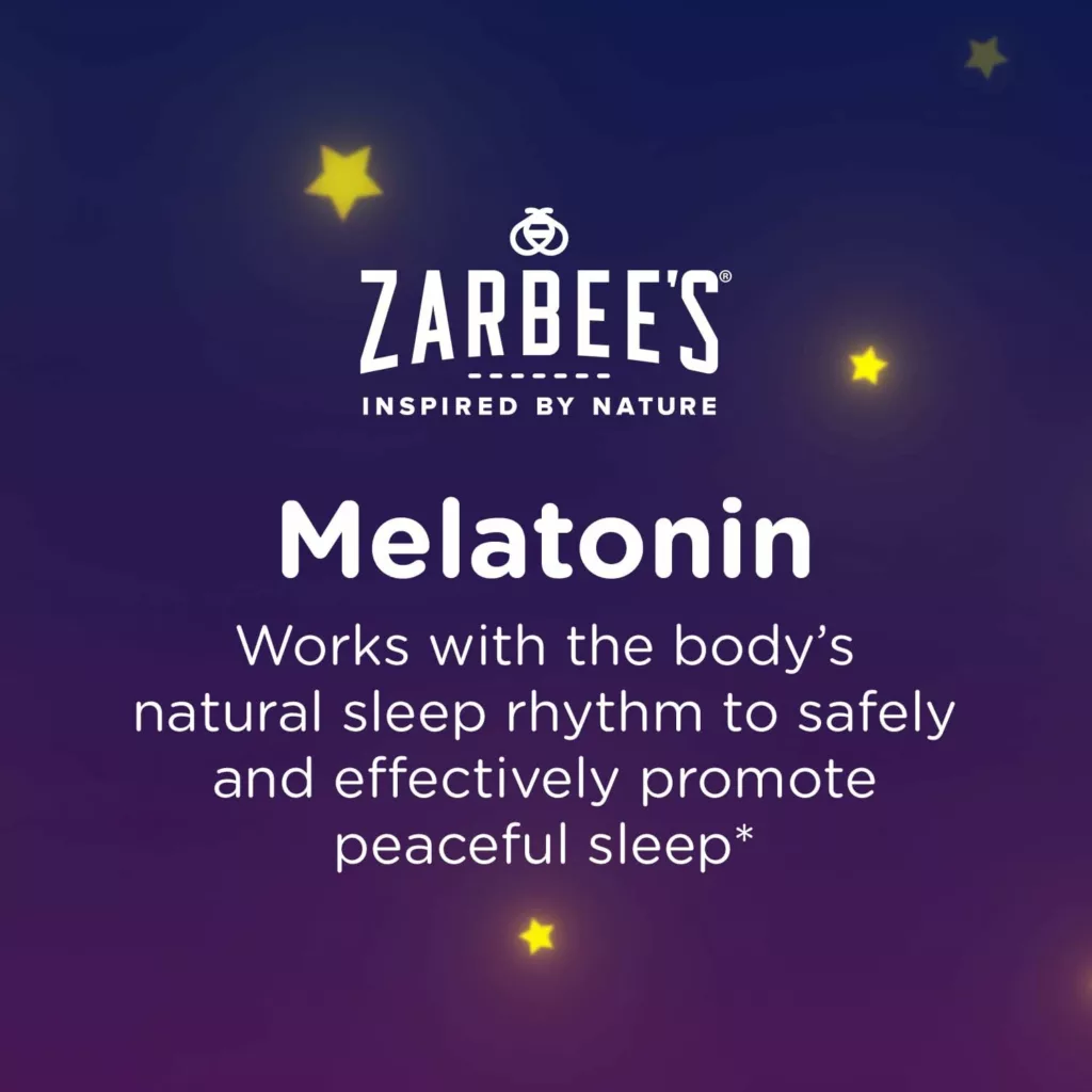 Zarbees Kids 1mg Melatonin Gummy; Drug-Free  Effective Sleep Supplement for Children Ages 3 and Up; Natural Berry Flavored Gummies; 50 Count