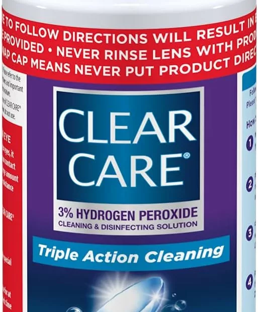 clear care cleaning disinfecting solution with lens case twin pack12 fl oz pack of 2 1