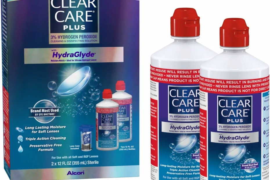 clear care plus cleaning solution with lens case twin pack multi 12 oz pack of 2