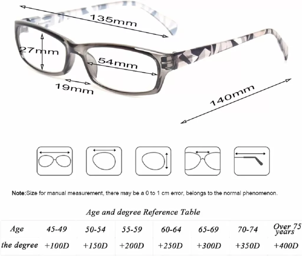 Kerecsen Reading Glasses 5 Pairs Fashion Ladies Readers Spring Hinge with Pattern Print Eyeglasses for Women