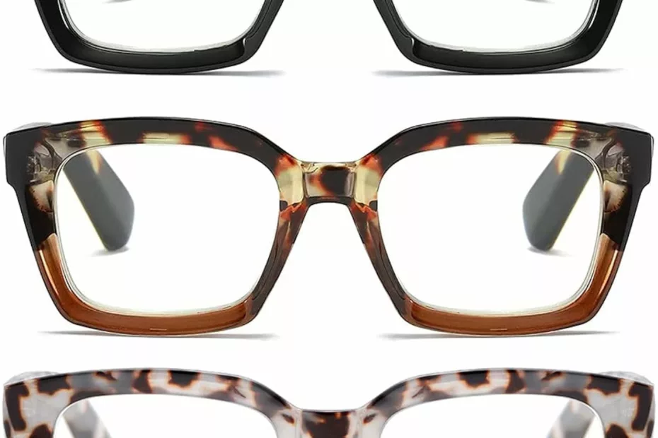 louol readers for women oprah style square reading glasses with spring hinge blue light blocking for men ladies