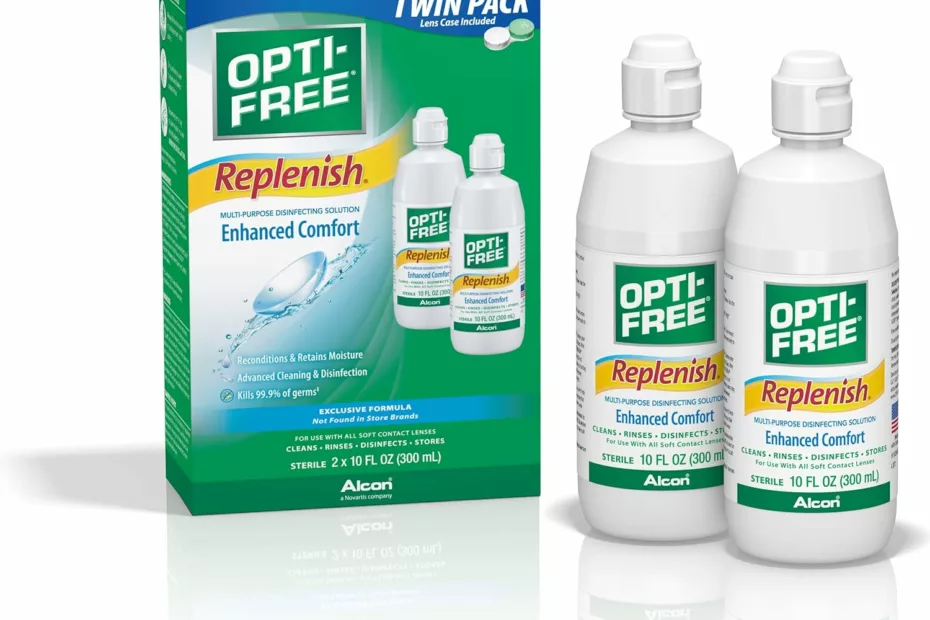 opti free replenish multi purpose disinfecting solution with lens case twin pack 10 fluid ounces each 2 countpack of 1