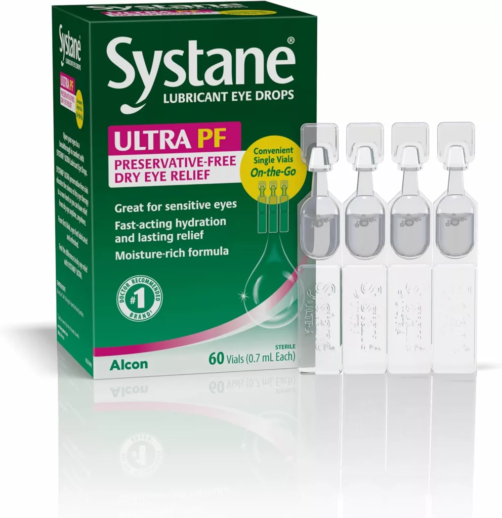 Systane Ultra Lubricant Eye Drops, 60 Count (Pack of 1), (Packaging may vary)